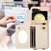 economico Cover Samsung-telefono Custodia Per Capovolgi Z 6 Z Flip 5 Z Flip 4 Z Flip 3 Per retro con cordino Slot per schede Fibbia ad anello Retrò TPU pelle sintetica