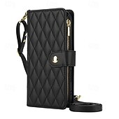 levne Pouzdra pro iPhone-telefon Carcasă Pro iPhone 16 Pro Max Plus iPhone 15 Pro Max Plus iPhone 14 13 12 11 Pro Max Plus Mini iPhone 14 Pro Max iPhone 13 12 11 Pro Max Zadní kryt se stojánkem Zip s Lanyardem Retro TPU PU