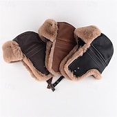 billige Utendørs hodeplagg-Herre Aviator Hat Hold Varm Vindtett Bekvem til Fisking Camping / fotturer / grotting Reise Helfarge Polyester Vinter Høst