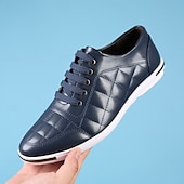 baratos Ténis para Homem-tênis masculino casual acolchoado - azul marinho, design com cadarço, confortável e leve, perfeito para uso diário