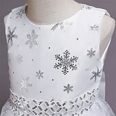 preiswerte Partykleider-kinderkleidung Mädchen Cosplay-Kleid Party Kleid Schneeflocke Ärmellos Leistung Weihnachten Gitter Rückenfrei Patchwork Schön Süß Polyester Maxi abendkleider Schaukelkleid Tüll-Kleid Winter 4-12 Jahre