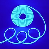 voordelige Neon LED-verlichting-5m waterdichte led neon buislamp, flexibele stripverlichting enkele kleur voor binnen en buiten decoratief 12v eu/uk/us/au stekker