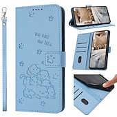 baratos Capas para iPhone-telefone Capinha Para iPhone 16 Pro Max Plus iPhone 15 Pro Max Plus iPhone 14 13 12 11 Pro Max Plus Mini SE Capa para Cartão Wallet Com Suporte Proteção de corpo inteiro com pulseira Gato Retro TPU