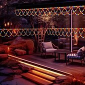 abordables Guirlandes lumineuses USB-Guirlande lumineuse LED alimentée par USB 4 m 138 LED en forme de vague pour intérieur et extérieur, fête, avant-toit, rampe d&#039;escalier, vacances, Noël, nouvel an, éclairage coloré, 1 pièce