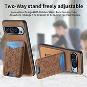 זול תיק טלפון אחר-טלפון מגן עבור Pixel 9 Pro Pixel 9 Pro XL Pixel 8 Pro Pixel 8 פיקסל 9 Pixel 7 Pixel 7 Pro Pixel 6 Pixel 6 Pro כיסוי אחורי עם מעמד חריץ לכרטיס עמיד בזעזועים רטרו TPU PC עור PU