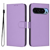 זול תיק טלפון אחר-טלפון מגן עבור Pixel 9 Pro Pixel 9 Pro XL Pixel 8 Pro Pixel 8 פיקסל 9 Pixel 7 Pixel 7 Pro Pixel 6 Pixel 6 Pro כיסוי הפוך עם מעמד עם רצועת יד חריץ לכרטיס רטרו TPU עור PU