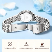 economico Orologi al quarzo-Nuovo regalo per la Festa della Mamma Olevs Olevs brand orologio da donna alla moda con cinturino in acciaio calendario luminoso con diamanti orologio semplice per il tempo libero orologio sportivo