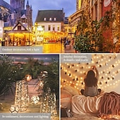 cheap Solar String Lights-Elegant Wedding Reception Party 2 Pcs Christmas Outdoor Solar Copper Wire Light String Holiday Wedding New Year Courtyard Fence Steps Atmosphere Decoration Light String