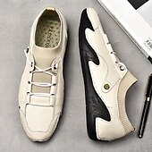 economico Sneakers da uomo-sneakers casual slip-on da uomo in pelle con caviglia in maglia a rete e suola flessibile - ideali per l&#039;uso quotidiano e le attività all&#039;aperto