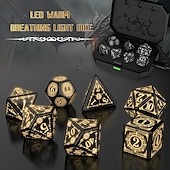 halpa Uutuudet-ladattava dnd noppa valonoppaa 7 kpl hehkuva tasapainotettu led noppaa elektroniset nopat d &amp;d Dungeons and Dragons monitahoinen noppasarja roolipelipöytäpeli