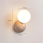 cheap Indoor Wall Lights-Japanese Wabi-sabi Style Wall Sconces Wall Lamps with Milky Glass Shade  Stone Wall Lights