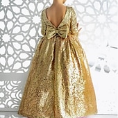 baratos Vestidos de Festa-Infantil Para Meninas Vestido de festa Côr Sólida Sem Manga Manga Longa Espetáculo Com Transparência Princesa Doce Com Transparência Longuette Vestido da bainha Vestido De Tule Verão Primavera Outono