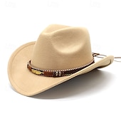 abordables Chapeau Fedora-Homme Chapeau du Kentucky Derby Chapeau de Soleil Chapeau de Cowboy Chapeau Fedora Trilby Noir Rouge Laineux Le style rétro Mode 18ème Siècle État du Texas Quotidien Le thème de la fête Couleur Unie
