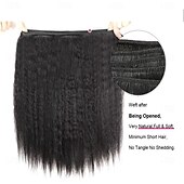 abordables 3 paquets extensions cheveux humains-Lot de 3 extensions de cheveux brésiliens lisses Yaki de 8 à 28 pouces