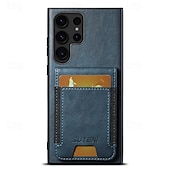 ieftine Carcasă Samsung-telefon Maska Pentru S24 Ultra Plus S23 Ultra Plus S22 Plus Ultra S25 Ultra Capac Spate rezista Loc pentru card Anti Șoc Retro TPU PC PU piele