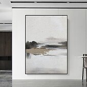 お買い得  風景画-手描きのわびさびアートワーク絵画壁アート油絵キャンバスに手作りベージュ抽象画一組ベージュテクスチャ壁アートニュートラル抽象壁アートボヘミアンウォールデコレーション