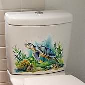 halpa 3D-seinätarrat-sarjakuva eläinkilpikonna seinätarra wc-istuimen päällystämiseen, kodin sisustukseen