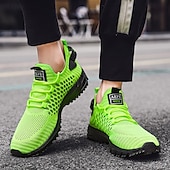 baratos Ténis para Homem-tênis esportivos respiráveis verde neon masculino – tênis de corrida de malha leve com sola acolchoada
