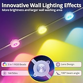 tanie Słoneczne światła sznurka-36leds 53ft solar energy permanent outdoor lights, rgbic smart eaves lights, led string vertity lights z aplikacją &amp;zdalne oświetlenie zewnętrzne IP65 wodoodporne na dach, na święta Bożego Narodzenia,