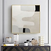 voordelige Abstracte schilderijen-3d wit abstract olieverfschilderij met de hand geschilderd dik getextureerd olieverfschilderij met de hand geschilderd beige wit schilderij abstract 3d wit getextureerd olieverfschilderij wandkunst