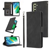 abordables Coques Samsung-téléphone Coque Pour S23 S22 S21 S20 Plus Ultra S21 FE A72 A52 A32 A22 A12 A71 A51 A31 A21s S20 FE Couvercle rabattable Avec Support avec dragonne Fente pour carte Rétro TPU faux cuir