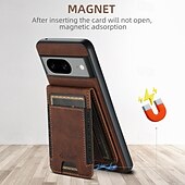 זול תיק טלפון אחר-טלפון מגן עבור Pixel 9 Pro Pixel 9 Pro XL Pixel 8 Pro Pixel 8 Pixel 7 Pixel 7 Pro Pixel 6 Pixel 6 Pro כיסוי אחורי עם מעמד ניתן לניתוק מגנטי רטרו TPU PC עור PU