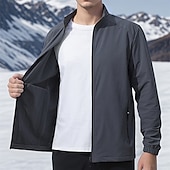 abordables Softshell, polares y chaquetas de montaña-Hombre Chaqueta Softshell Chaqueta para senderismo Al aire libre Resistente al Viento Resistente al Agua Chaqueta cortavientos Viaje Gris oscuro Negro