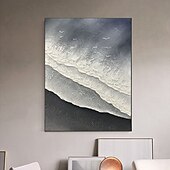 Недорогие Пейзажи-Ручная работа, 3D картина маслом с волнами, ручная работа, настенное искусство, огромная волна, океан, картина маслом на холсте, ручная работа, морские волны, 3D текстурированная абстрактная картина,