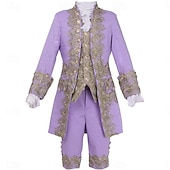 Недорогие Наряды-Ретро Средневековый Эпоха возрождения Пальто Брюки Инвентарь Принц барин Вышивка Вышивка Маскарадный костюм Муж. Королевский Карнавал Маскарад Для вечеринок Венецианский карнавал Взрослые