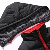 levne Gilety-Pánské Puffer Vesta Vesta s kapucí S vycpávkou Vesta Prošívaná vesta Denní Rande Dovolená Módní Na běžné nošení Podzim zima Kapsy Polyester Zahřívací Pohodlné Barevné bloky Zip Kapuce Běžný Čern