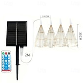 baratos Luzes solares de corda-4 luzes de fogos de artifício solares, luzes de caminho solares 360 leds com controle remoto 8 modos, luzes externas à prova d&#039;água para jardim, quintal, pátio, passarela, decorações de natal e