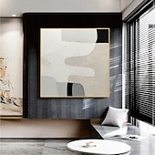 voordelige Abstracte schilderijen-3d wit abstract olieverfschilderij met de hand geschilderd dik getextureerd olieverfschilderij met de hand geschilderd beige wit schilderij abstract 3d wit getextureerd olieverfschilderij wandkunst
