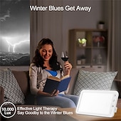abordables Protections personnelles-Lampe triste Lampe de luminothérapie sans UV Lampe portable à lumière naturelle avec lumière LED et 3 niveaux de luminosité réglables et température de couleur &amp;fonction mémoire