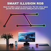 Недорогие Умный ночной свет-RGB светодиодные умные светильники игровые линии света Bluetooth приложение музыкальная синхронизация домашнего стенового креативного освещения световые панели с 24-кнопочным RF пультом управления