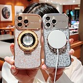 Недорогие Чехлы для iPhone-телефон Кейс для Назначение iPhone 16 15 14 Pro Max Plus iPhone 13 12 11 Pro Max Mini Кейс на заднюю панель со стендом Магнитный Поддержка беспроводной зарядки Ретро Покрытие
