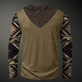 baratos moletons 3d masculinos-Homens Cowboy Moletom Moletons Moletom Manga Longa Moletom com capuz Com Capuz Moda Impressão 3D Férias Para Noite Streetwear Azul Marron Com Cordão Outono Inverno Designer