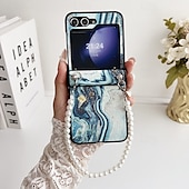 お買い得  サムスン用ケース-電話 ケース 用途 Zフリップ6 Z Flip 5 Z Flip 4 Z Flip 3 バックカバー リストストラップ付き 耐衝撃 レトロ風 TPU PUレザー