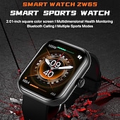 abordables Relojes inteligentes-iMosi ZW65 Reloj inteligente 2.01 pulgada Smartwatch Reloj elegante Bluetooth Monitoreo de temperatura Podómetro Recordatorio de Llamadas Compatible con Android iOS Mujer Hombre Llamadas con Manos