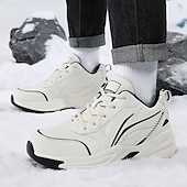 preiswerte Winter- und Schneestiefel-Schwarze Laufschuhe für Herren mit Fellfutter, warme Wintersportschuhe für Outdoor-Sport und Freizeit