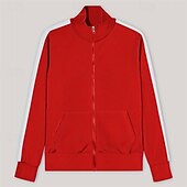 お買い得  トラックスーツ-男性用 トラックスーツ ジョギングスーツ 2個 カジュアル 秋 長袖 高通気性 ソフト フィットネス ジムトレーニング ランニング スポーツウェア アクティブウェア カラーブロック ブラック イエロー アーミーグリーン