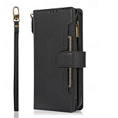 cheap iPhone Cases-Phone Case For iPhone 16 Pro Max Plus iPhone 15 Pro Max Plus iPhone 14 13 12 11 Pro Max Plus iPhone 14 Pro Max iPhone 13 12 11 Pro Max Flip Cover with Stand Holder with Wrist Strap Card Slot Retro