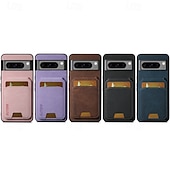 זול תיק טלפון אחר-טלפון מגן עבור Pixel 9 Pro Pixel 9 Pro XL Pixel 8 Pro Pixel 8 פיקסל 9 Pixel 7 Pixel 7 Pro Pixel 6 Pixel 6 Pro מארז כרטיס ארנק עם מעמד חריץ לכרטיס עמיד בזעזועים רטרו TPU PC עור PU