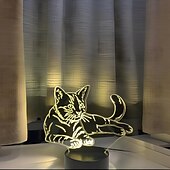 economico Luci notturne 3D-luce notturna a led 3d usb, lampada illusione di gatto che cambia colore a 7 colori, luce notturna con controllo touch, decorazione perfetta e regalo per gli amanti dei gatti