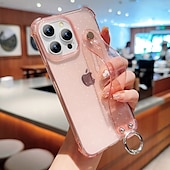 levne Pouzdra pro iPhone-telefon Carcasă Pro iPhone 16 Pro Max Plus iPhone 15 Pro Max Plus iPhone 14 13 12 11 Pro Max Plus iPhone 13 12 11 Pro Max Zadní kryt s poutkem na zápěstí Nárazuvzdorné Retro Pokování