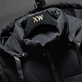 billiga Gilets-Herr Pufferväst Hoodie väst Vadderad Gilet Quiltad väst Dagligen Datum Semester Mode Ledigt Höst vinter Ficka Avtagbar huva Polyester Håller värmen Bekväm Ensfärgat Dragkedja Huva Normal Svart
