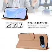 זול תיק טלפון אחר-טלפון מגן עבור Pixel 9 Pro Pixel 9 Pro XL Pixel 8 Pro Pixel 8 פיקסל 9 Pixel 7 Pixel 7 Pro Pixel 6 Pixel 6 Pro כיסוי הפוך עם מעמד עם רצועת יד חריץ לכרטיס רטרו TPU עור PU