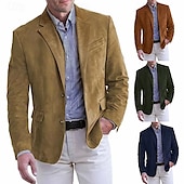 Χαμηλού Κόστους Ανδρικά Μπλέιζερ-Ανδρικά Faux Suede Blazer Μπουφάν Faux Suede Επαγγελματικά Ρούχα Εταιρικό πάρτι Μοντέρνα Καθημερινό Φθινόπωρο / Χειμώνας Φο Σουέτ Σκέτο Κουμπί Τσέπη Άνετο Μονόπετο Χρωματιστή ζακέτα