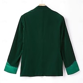 abordables chaqueta-Chaqueta de hombre de terciopelo blazer esmoquin moda de fiesta en color sólido negro burdeos púrpura de ajuste a medida de un solo botón
