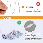 Χαμηλού Κόστους Τροφοδότηση με USB-3x3M Ευέλικτα Φωτιστικά Κουρτίνας LED 300 LEDs Φωτιστικά Σχοινιού LED με 13-Κλειδί Τηλεχειριστήριο USB Τροφοδοτούμενα Χαμηλής Τάσης Ζεστό Λευκό  RGB Ασφαλή για Διακόσμηση Δωματίου  Κουρτίνας