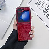お買い得  サムスン用ケース-電話 ケース 用途 Zフリップ6 Z Flip 5 Z Flip 4 Z Flip 3 バックカバー 耐衝撃 レトロ風 TPU PUレザー